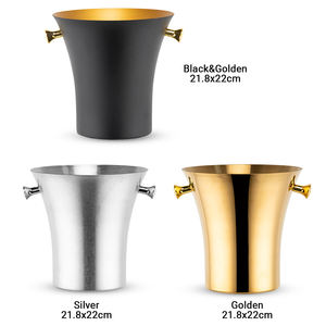 ถังน้ำแข็งสแตนเลสสีเงินสีดำสีทองสีเงินบางเฉียบออกแบบได้เองแชมเปญเบียร์ไวน์ไวน์อ่างสำหรับคลับปาร์ตี้บาร์ - Product Image 2