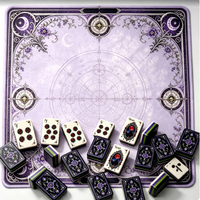 Juego de Mahjong Acrílico Premium de Halloween, Diseño Gótico de Esqueleto Joker, 4 Jugadores, Esqueleto Artístico Joker, Juego de Mesa para Regalo