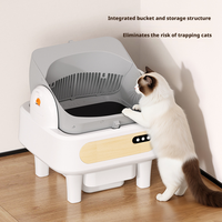 Bac à litière pour chat à nettoyage automatique, contrôle intelligent par application, système de tamisage à ouverture supérieure pour animaux domestiques d'intérieur