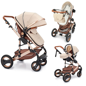 Fábrica al por mayor 3 en 1 cochecito de bebé de lujo de alto paisaje Kinderwagon cochecito de bebé multifuncional para viajar - Product Image 1