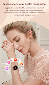 Montre connectée en acier pour femmes avec suivi <span class=keywords><strong>de</strong></span> la santé, entraînement respiratoire, réponse aux appels SOS, écran AMOLED, batterie 180 mAh, étanche IP68 et calculateur <span class=keywords><strong>de</strong></span> santé - Product Image 4