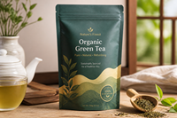 Biologische Groene Thee Stand-up Pouch Premium Losse Thee Verpakking Zak Mat Groen Ritszakje Voedselveilige Vochtbestendige Zak