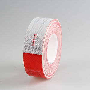 DOT-C2 bianco e rosso 2 ''X45.7M Retro nastro riflettente Cinta riflettore adesivo del veicolo vistosità nastro per rimorchio del camion - Product Image 3