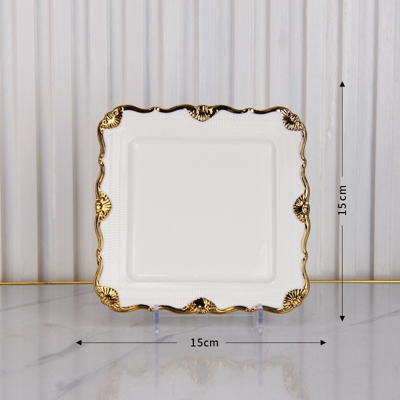 Plato cuadrado cola de fénix de 6 pulgadas (15*15*2 cm)