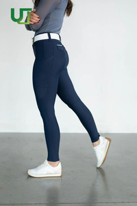 Nouveaux pantalons d'équitation en silicone bleu marine RTS pour femmes, collants d'équitation, jodhpurs, leggings d'équitation avec poche - Product Image 6
