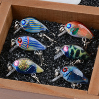 Leurre de pêche peint à la main, mini crankbait, modèle Chubby 3cm/1.5g, appât vivant, leurre de poisson réaliste sans hameçons, e-commerce transfrontalier