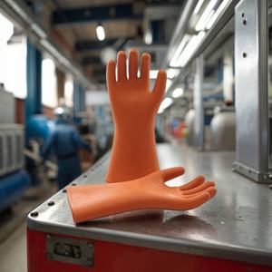 Gants de sécurité de classe 2 optimale, haute tension 25KV, isolés en caoutchouc pour électriciens, offrant une excellente protection des mains et des bras - Product Image 1