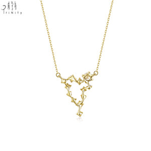 สร้อยคอเพชรสีทองผสม18K สร้อยคอเพชรธรรมชาติสีทองผสมดีไซน์ใหม่ล่าสุด - Product Image 3