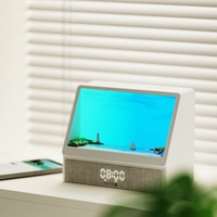 Réveil Lumineux Bluetooth avec Haut-parleur 3D Effet Lever de Soleil 10W, Réveil Simulé, Horloge Numérique, Bruit Blanc, Haut-parleur Sans Fil pour Chambre à Coucher