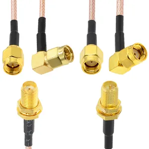 RG316 cable SMA connector male and female right angle customized cable length 10cm 15cm 20cm 20ft 30ft
