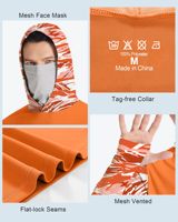 Sweat à capuche personnalisé pour homme avec protection UV, 88 % polyester, 12 % élasthanne, avec capuche solaire intégrée, trous pour les pouces et coutures plates OEM/ODM