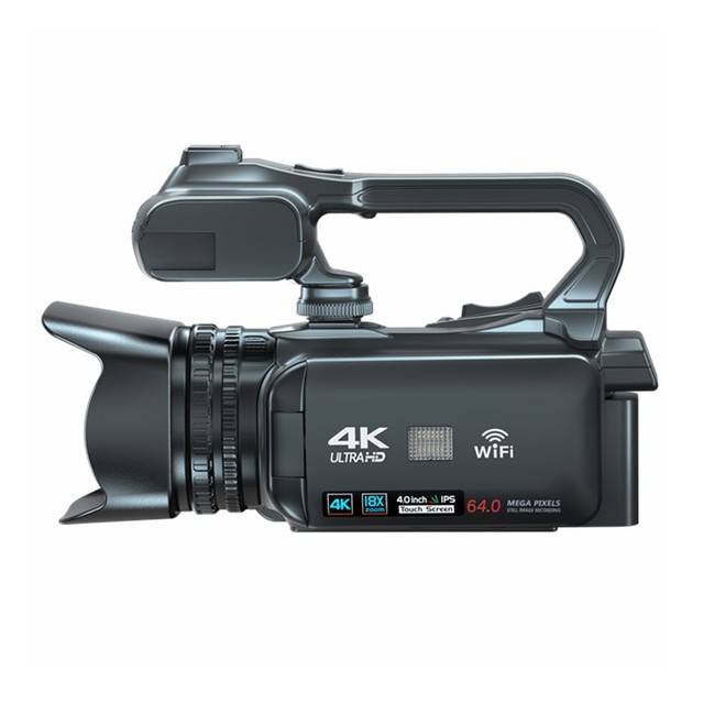Ultra HD 4K 60FPS Video Camera Max. 64M Picture Pixels CMOS Sensor Auto-Focus Function Camcorder 4inch Big Touch Screen Vlog
