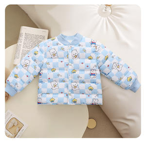 MAM2854 - <span class=keywords><strong>Manteau</strong></span> en coton doublé automne-hiver pour garçons et filles, fermeture à simple boutonnage, chaud et décontracté, motif imprimé pour bébé - Product Image 4