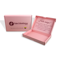 Boîte d'expédition plate en carton ondulé personnalisée rose avec impression couleur pour vêtements