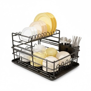 Kitchen Drain Basket L Size <b>Square</b> Modern Design With Tray Dishwasher Safe - Product Image 2