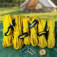 Cordon de tirage réfléchissant en nylon et polyester de 4 mm et 5 mm avec ajusteur en aluminium pour tentes et guidage