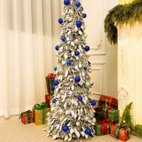Nouveau 2027 – Arbre de Noël artificiel pliable en PVC floqué blanc, extensible de 150 cm à 180 cm, idéal pour la décoration de la maison et des fêtes – Vente en gros