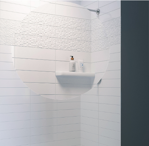 Carreaux de douche modernes en marbre cultivé imperméables avec motif confetti intégré et design graphique pour murs de salle de bain - Product Image 3