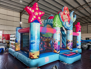 Nouveau Château <span class=keywords><strong>Gonflable</strong></span> Commercial Thème Sirène 2026 en PVC, Aire de Jeux <span class=keywords><strong>Gonflable</strong></span> avec Toboggan pour Filles - Product Image 4