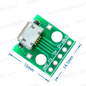 Lista de materiales MICRO USB a DIP conector de 5 pines tipo B placa adaptadora de PCB soldada hembra nuevo