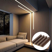 Panel y tablero de pared estriado 3D compuesto de plástico de madera decorativo Interior/revestimiento de Panel de gran pared WPC de grano de madera para interiores