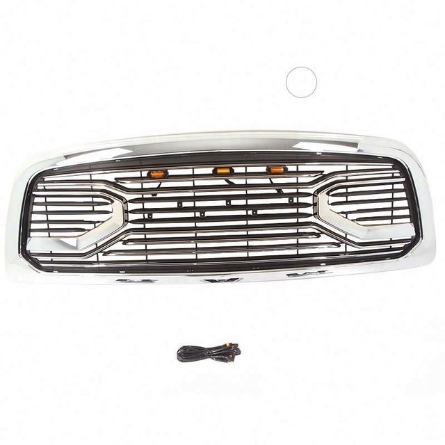 Gobison CHROME Front Car Grille PICKUP Accessories Parts for 13-18 dodge Ram 1500 Grille