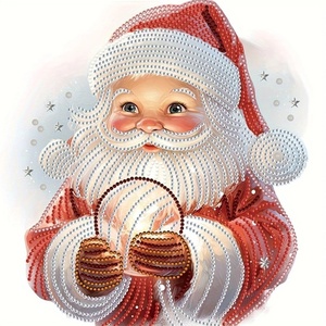 Kit de <span class=keywords><strong>puzzle</strong></span> en tissu imprimé <span class=keywords><strong>3D</strong></span> de Noël avec motif de Père Noël, <span class=keywords><strong>puzzle</strong></span> en <span class=keywords><strong>diamant</strong></span> DIY pour la décoration murale - Product Image 1