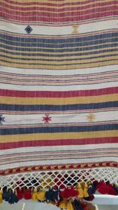 Sari Bhujodi en coton multicolore perlé, tissé à la main, ethnique, de créateur, élégant pour mariage, fêtes et occasions spéciales - Product Image 2
