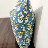 Housse de coussin en coton 100% à imprimé floral bleu moutarde, style bohème, pour canapé, chambre, décoration intérieure, vente en gros