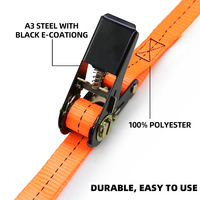 1 "25mm 800kgs Heavy Duty Black E-Coating Cargo Ratchet Buckle Tie Down Larrimage Belt Endless Ratchet Strap