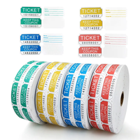 Rouleau de billets de tombola double de 2 po x 2 po, 2000 billets par rouleau, billets de tombola personnalisés pour concerts et fêtes