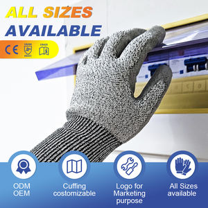 LQS CE Nivel 5 Guantes DE TRABAJO Recubrimiento PU Guantes de seguridad resistentes al corte Guantes anticorte para la construcción - Product Image 6