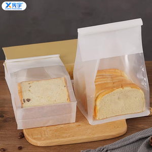 Kemasan Roti Logo Kustom Kantong Kertas Kraft Food Grade Anti Minyak Dengan Jendela untuk Kue Panggang, Kue Kering, dan <span class=keywords><strong>Popcorn</strong></span> - Product Image 4