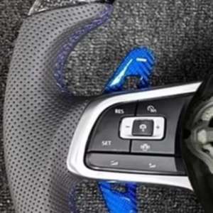 Volante Deportivo de Fibra de Carbono y Cuero JIANSHAN en Oferta para Volkswagen Golf 7 <span class=keywords><strong>GTI</strong></span> <span class=keywords><strong>Polo</strong></span> <span class=keywords><strong>GTI</strong></span> Jetta 3 Palancas 35mm/40mm - Product Image 4