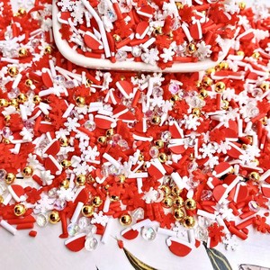 CHENXI 500g Confettis en argile polymère sur le thème de Noël, mélange de pingouins, flocons de neige, perles, garniture pour slime, personnalisé en 3D - Product Image 3