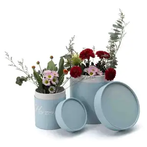 Custom Design Round Flowers Boxes Gift Packaging Box Luxury Paper Tube Box For Festival