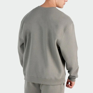 Vendita calda Logo personalizzato autunno <span class=keywords><strong>grigio</strong></span> <span class=keywords><strong>scuro</strong></span> Casual con cappuccio manica lunga calda camicia larga O collo felpe per gli uomini - Product Image 4