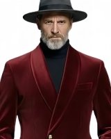 Veste de Costume Formelle Rouge Bordeaux Luxe Élégante Coupe Slim Douce pour Soirée