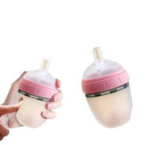 Biberón de silicona para bebé con logotipo personalizado, biberón de silicona suave para bebés, biberón de leche de grado alimenticio, suministros de alimentación para bebés sin BPA - Product Image 3