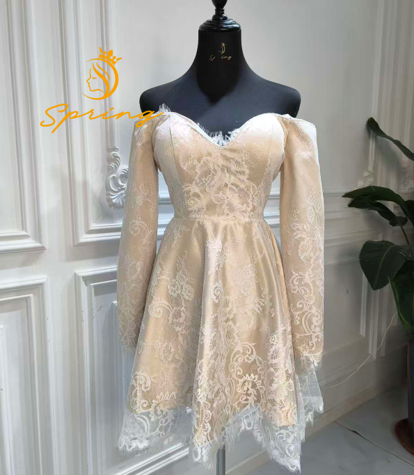 slim fit dress slacks Backless Short Beaded Homecoming Dress in Plus Sizes Ivory Gold / 24W