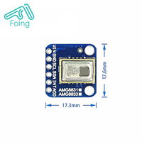 IR 8x8 modul sensor pengukur suhu Array termografi inframerah GY-AMG8833
