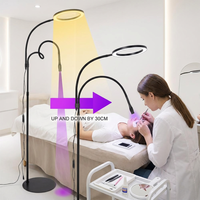 Lampe UV pour cils avec anneau lumineux 2-en-1, lampe de sol pour séchage des cils, faisceau UV réglable et tête remplaçable