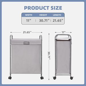 Petit espace moderne 85 L gris <span class=keywords><strong>panier</strong></span> à <span class=keywords><strong>linge</strong></span> roulant trieur 2 charges capacité organisateur <span class=keywords><strong>panier</strong></span> vêtements sales meubles <span class=keywords><strong>de</strong></span> <span class=keywords><strong>salle</strong></span> <span class=keywords><strong>de</strong></span> <span class=keywords><strong>bain</strong></span> - Product Image 5