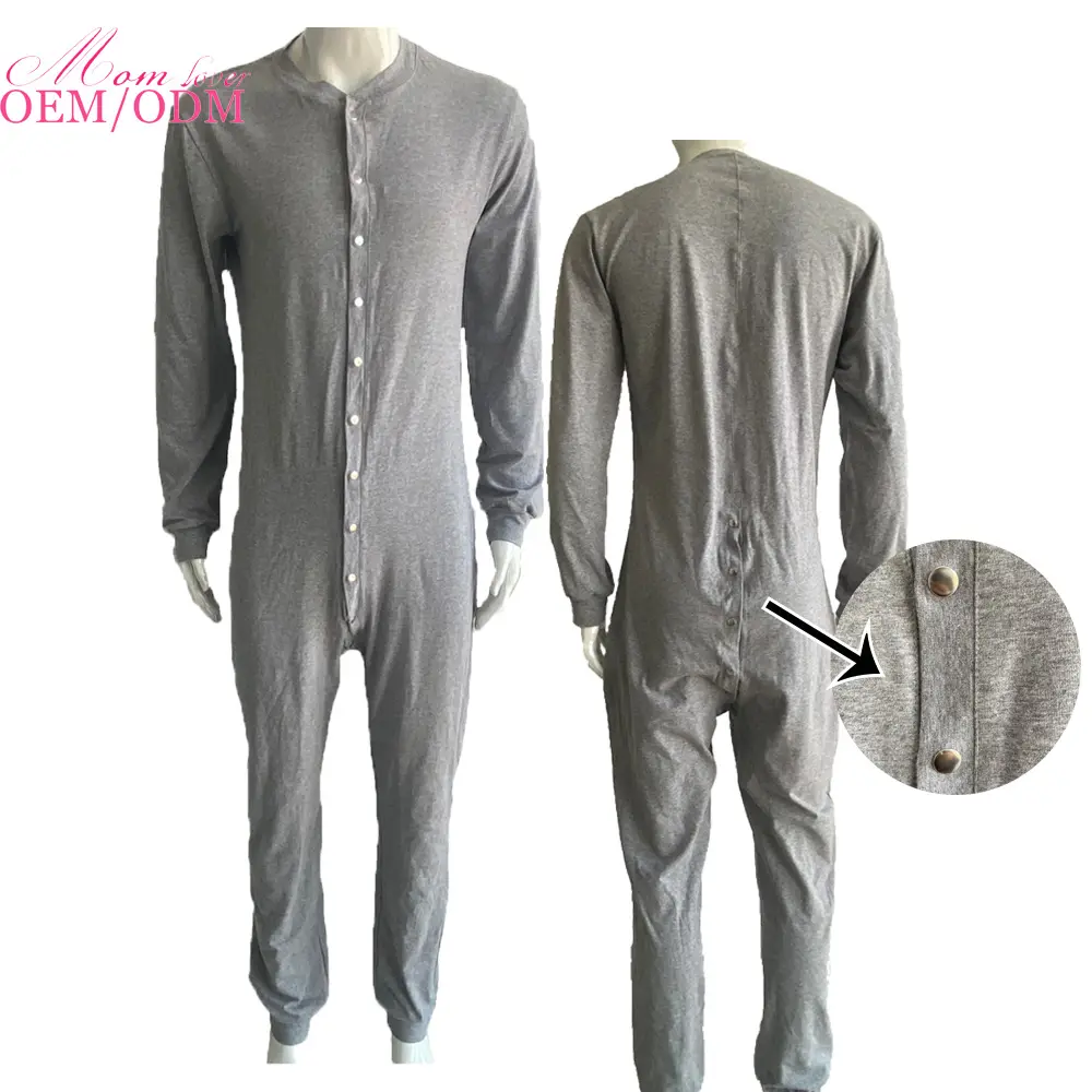 2022 Momlover Custom Plus Size Lange Mannen Thermische Union Pak Mannen Een Stuk Pyjama Met Butt Flap Pyjama Volwassen sexy Mannen Onesie