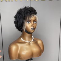 13X4 Pixie Cut Perruque HD Transparent Lace Front Perruque de Cheveux Humains Brésiliens Cheveux Courts Bouclés 13x4