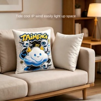 Bantal Lempar Robot Awan Kartun TAIMENG Bahan Poliester Dekorasi Rumah untuk Usia 2 hingga 4 Tahun Kamar Tidur Ruang Tamu Kursi Gaming