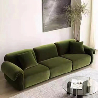 Canapé en velours vert armée rétro français, style italien, luxe léger, salon, simple, moderne