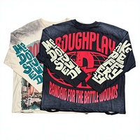 T-shirts pour hommes en coton épais de haute qualité, style punk, imprimé gothique, streetwear, fabricant en gros, tee-shirt à manches longues