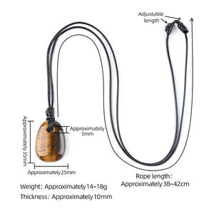 Collar de Cobre con Cristal Natural, Estilo Vintage, Versátil, Cadena para Suéter, Accesorio con <span class=keywords><strong>Colgante</strong></span> de Cuerda Tejida a Mano de Orificio Grande y Forma Trapezoidal - Product Image 3