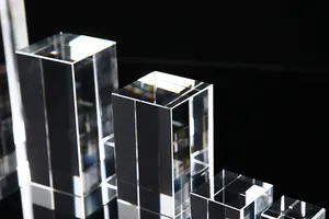 Cube en cristal personnalisé de bonne qualité, bloc gravé au Laser 3d, Cube blanc pour graver les cadeaux, vente en gros, pièces